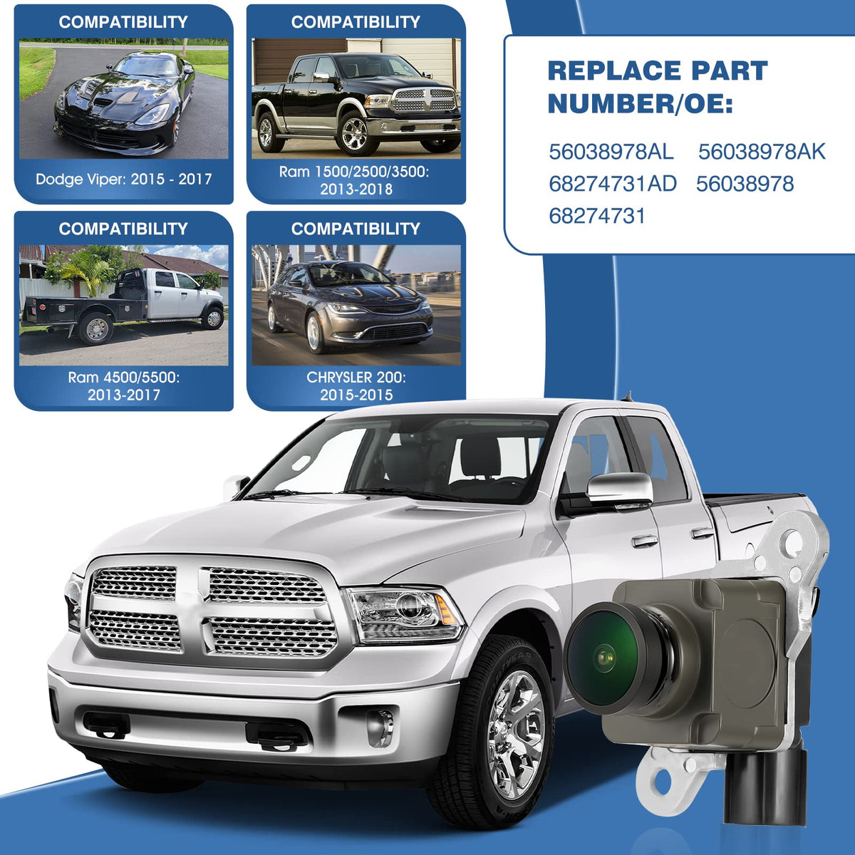 ACAUTO camera mounted on RAM tailgate demonstrating direct-fit installation