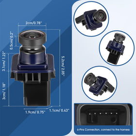 ACAUTO camera demonstrating wide 170° rear view to detect obstacles