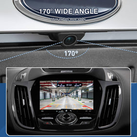 ACAUTO camera wiring connector detail showing plug-and-play fit with original harness