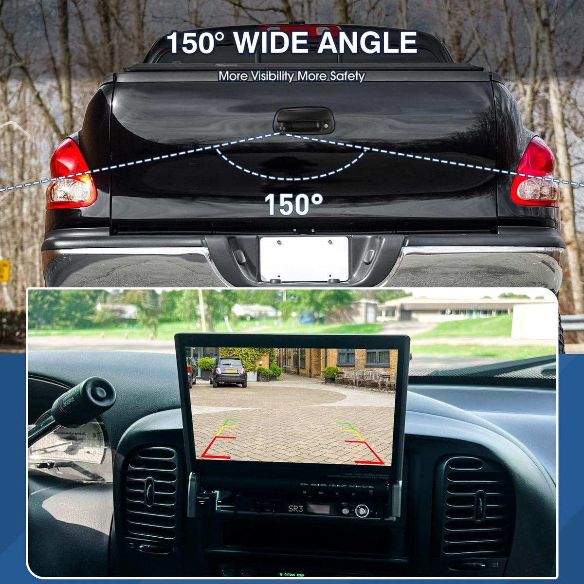 ACAUTO installed tailgate handle on Toyota Tundra showing centered rear view