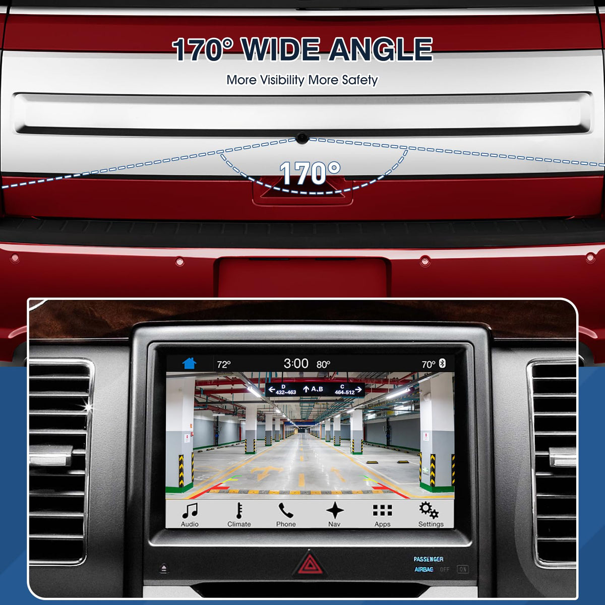 ACAUTO camera installed on Ford Flex tailgate showing accurate fit