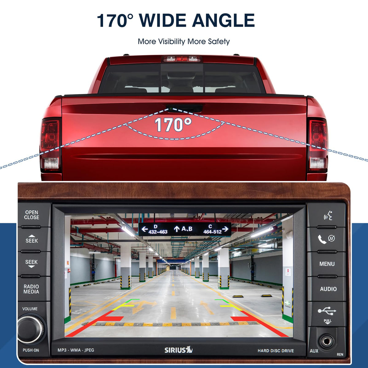 ACAUTO camera installed on Ram tailgate demonstrating improved rear visibility benefit