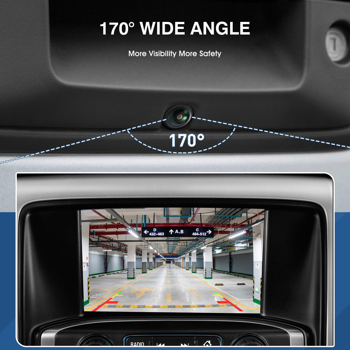 ACAUTO installed view showing reversing guidelines and improved rear awareness