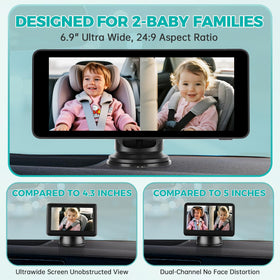 ACAUTO monitor split-screen view displaying two rear seats for fast checks