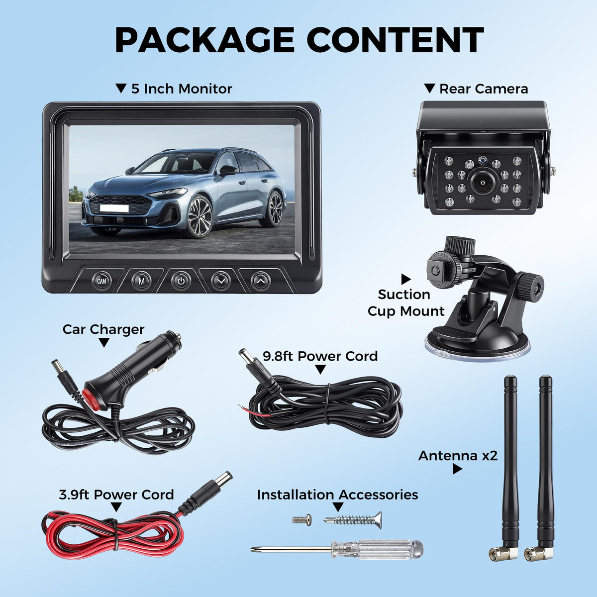 ACAUTO camera mounted on trailer showing quick install and towing safety