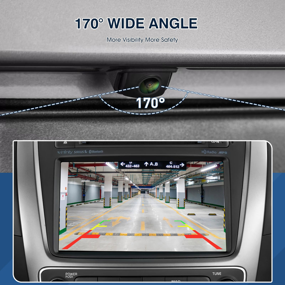 ACAUTO camera installed near license plate restoring rear visibility and guidance