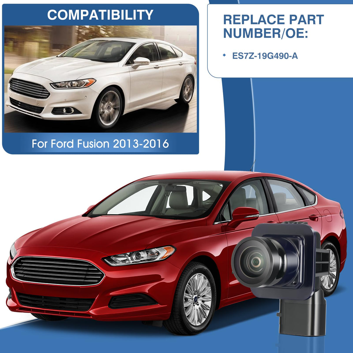 ACAUTO rear camera mounting detail highlighting secure fit and correct alignment benefit