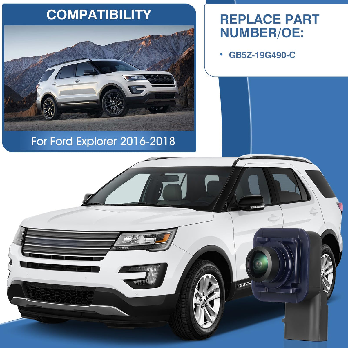 ACAUTO reversing camera with 170 degree wide angle for clear paths.