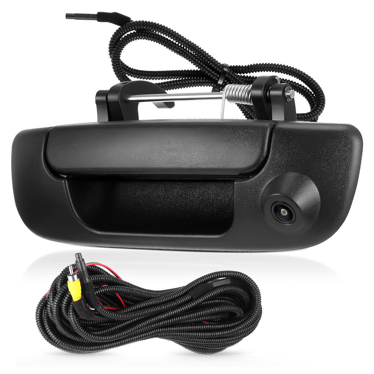 ACAUTO front view of tailgate handle with integrated camera showing fit and benefit