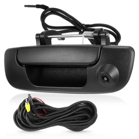 ACAUTO front view of tailgate handle with integrated camera showing fit and benefit