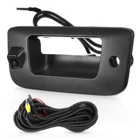 ACAUTO tailgate handle front view showing integrated camera and latch benefit: clean OEM fit