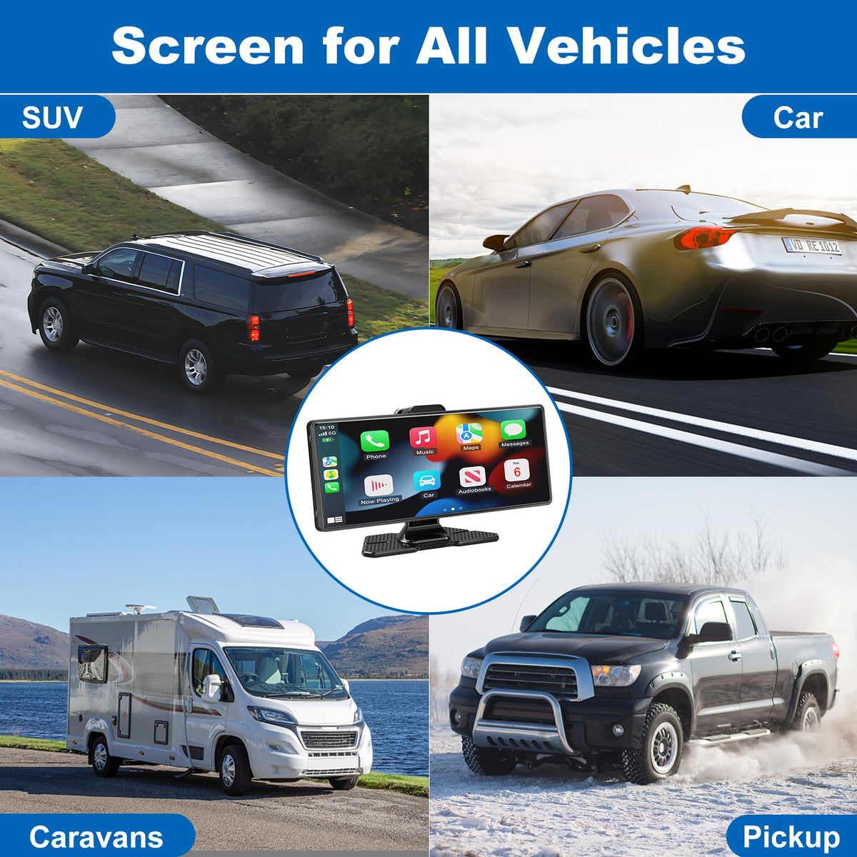 Accfly unit showing AUX and FM controls for loud audio