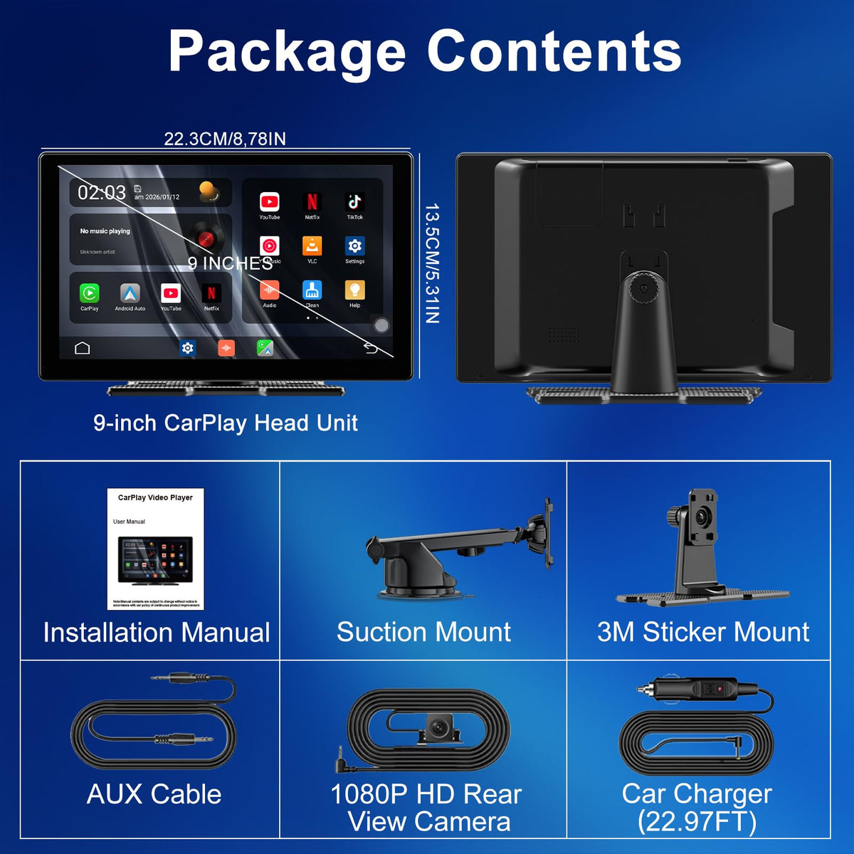 Accfly easy-dash mount and cigarette-lighter power ensure quick, vibration-free setup.
