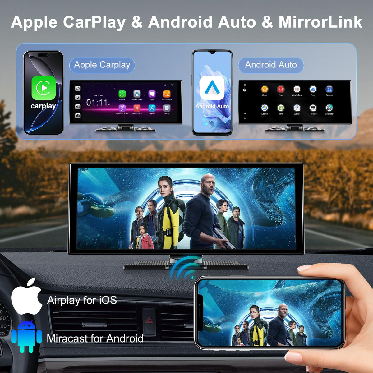 Accfly wireless CarPlay and Android Auto connection enables cable-free driving