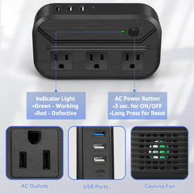 AceChef packed inside travel bag ready for trips with organized plug adapters