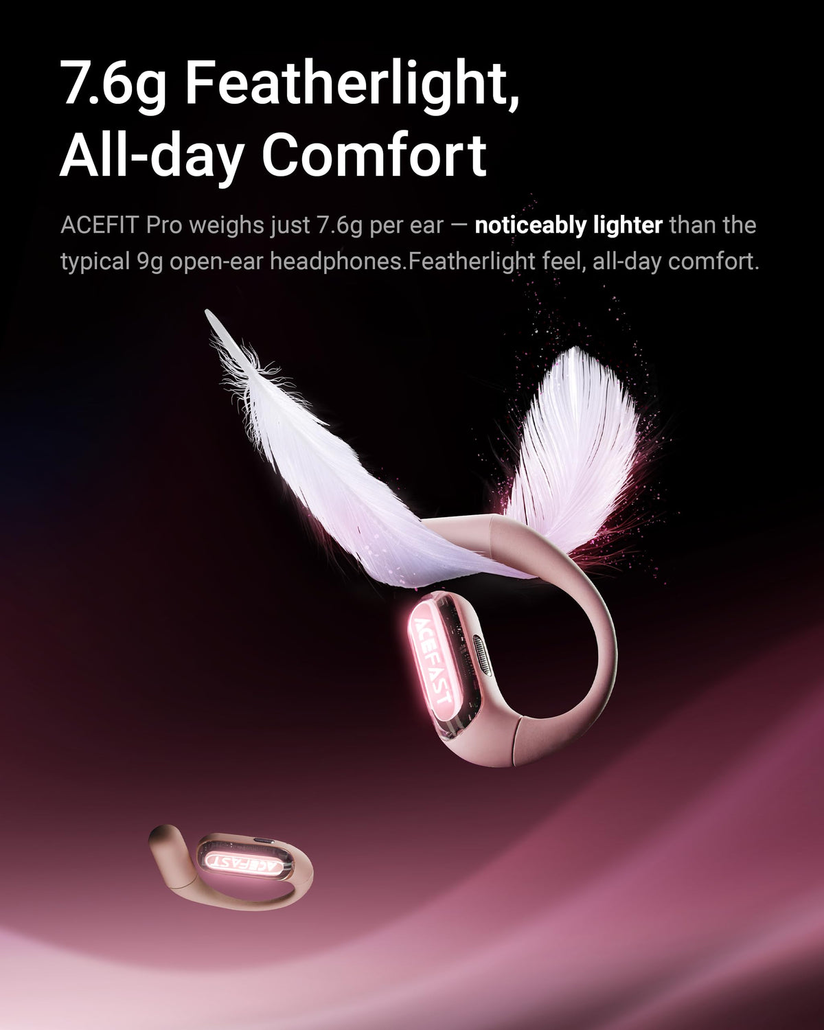 ACEFAST AceFit Pro driver closeup highlighting 3-magnet bass performance