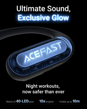 ACEFAST AceFit Pro LED lights activated for night-safety visibility while running
