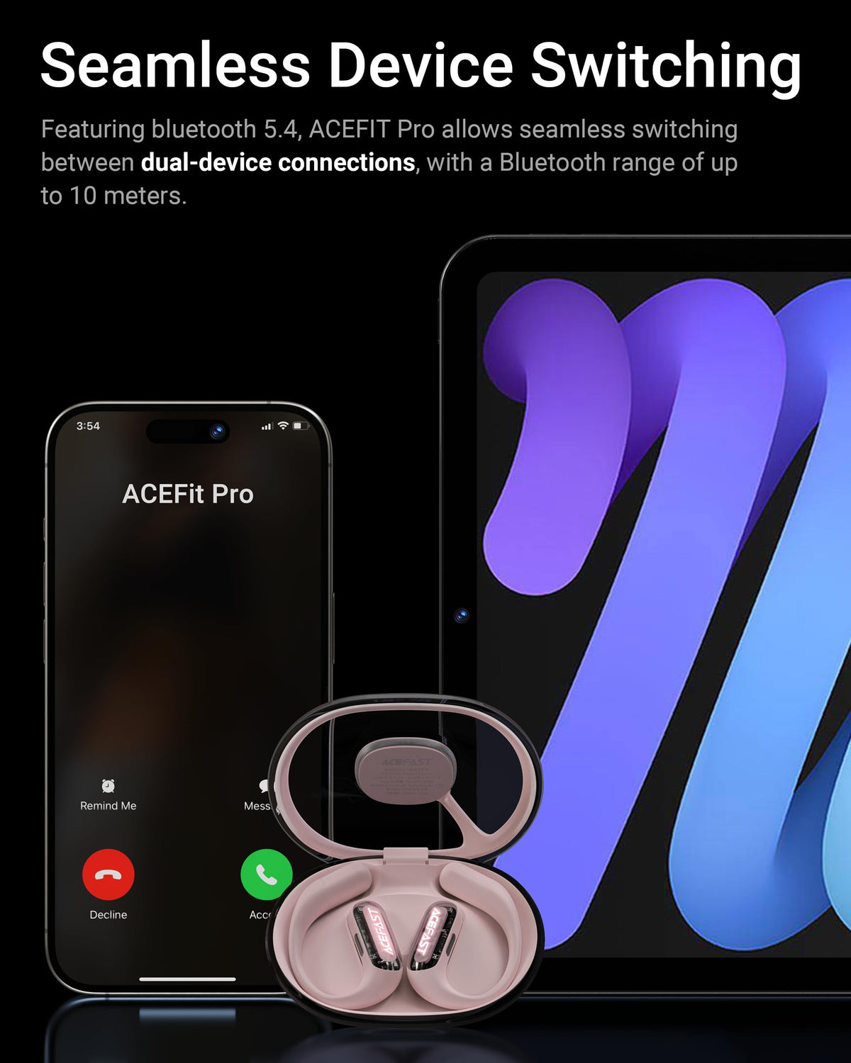 ACEFAST AceFit Pro with water droplets to show IP54 sweat resistance benefit