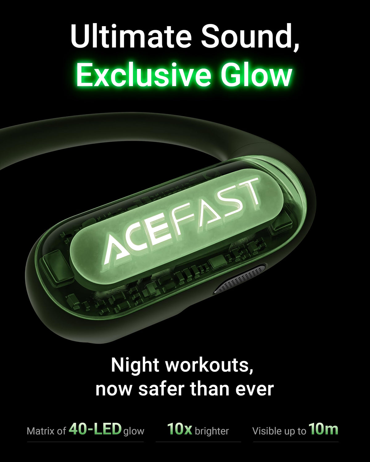 ACEFAST close-up of 3-magnet driver detail, delivers stronger bass and clarity
