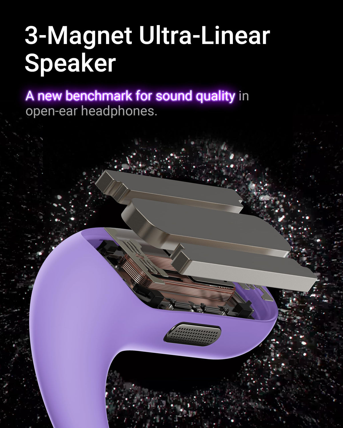 ACEFAST earbud worn on ear demonstrating open-ear safety and comfort