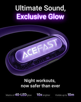ACEFAST closeup of 3D floating LED lights increasing night visibility