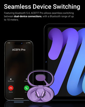 ACEFAST earbuds in hand to show compact size and lightweight 7.8g feel