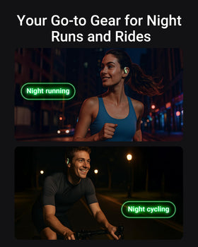 ACEFAST worn by runner outdoors, keeps ears aware and visible during workouts