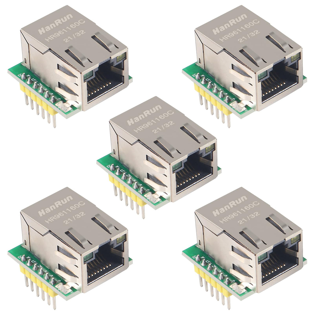 ACEIRMC W5500 SPI to LAN module on compact PCB for Arduino projects.