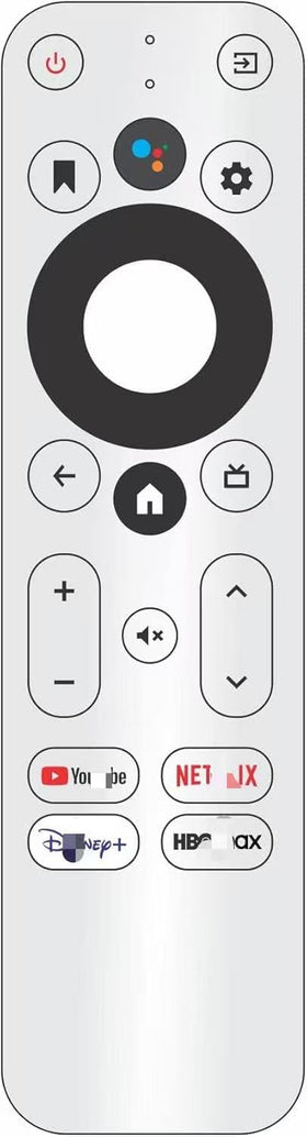 acemax front view remote showing buttons and voice key for easy control