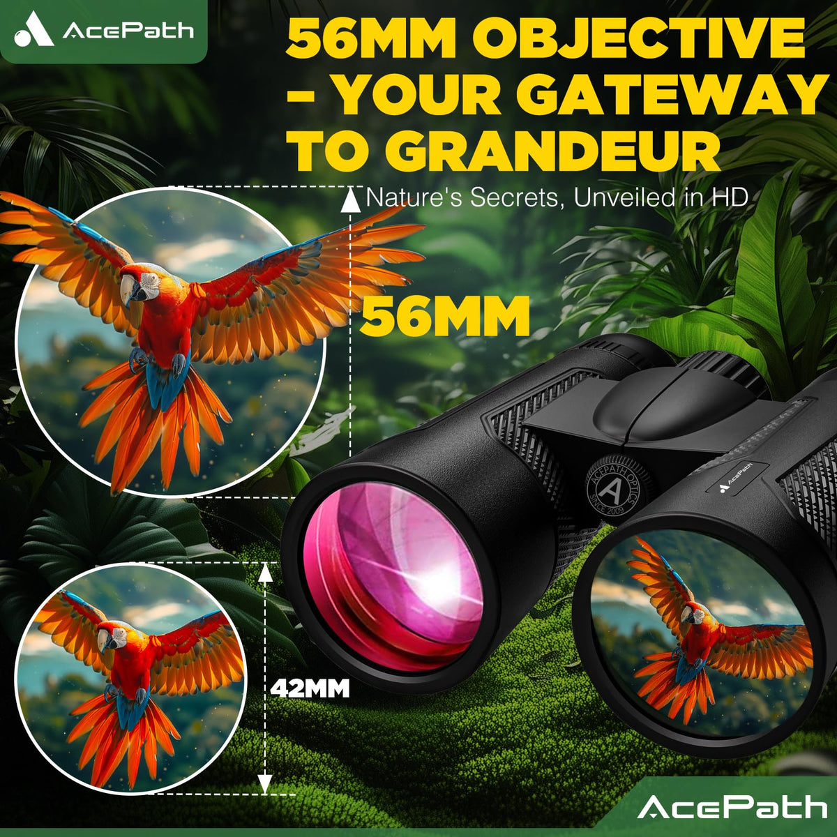 AcePath textured grip and center focus wheel for steady, quick adjustments