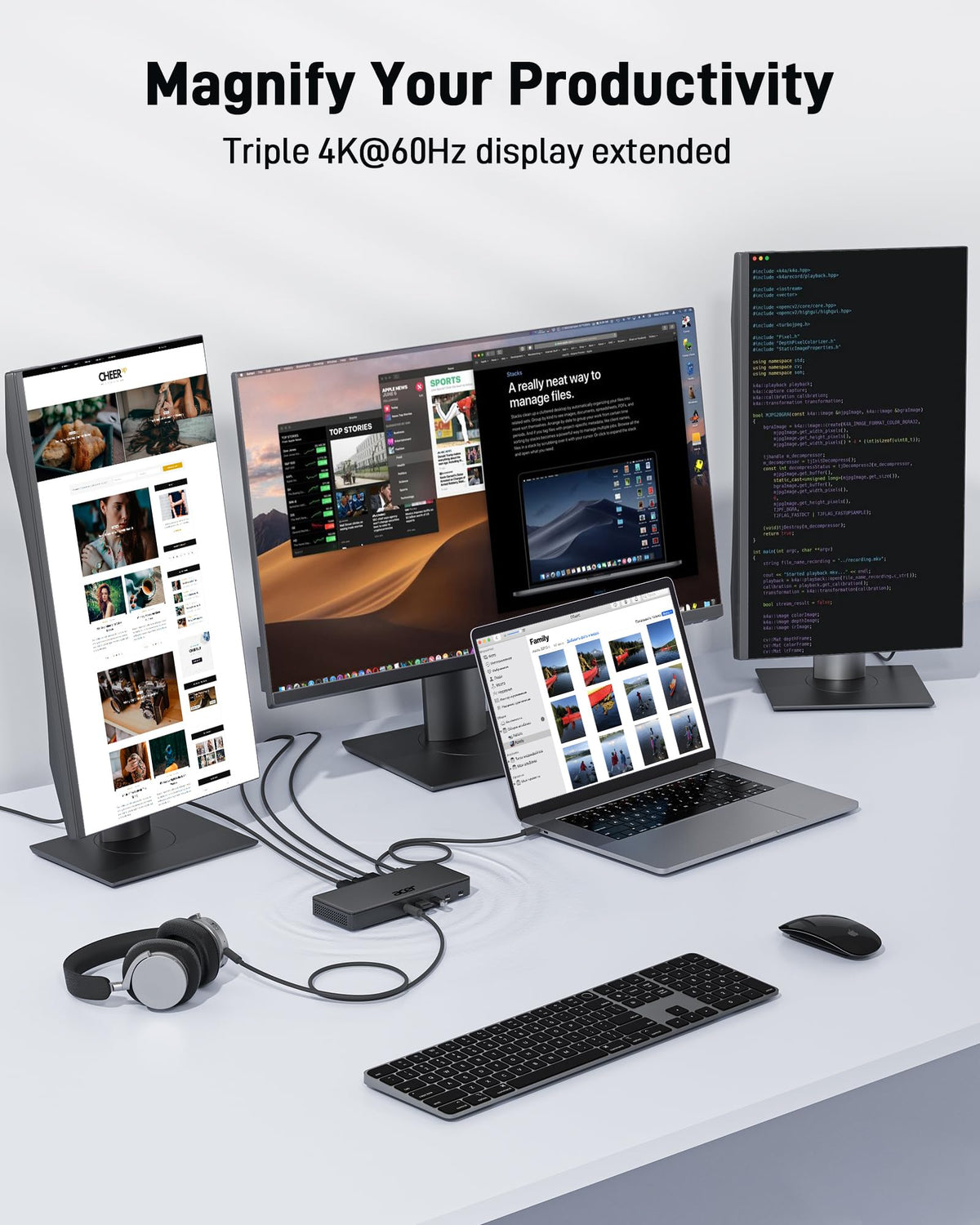 Acer 15-in-1 dock USB-C and USB-A ports enable fast data transfers