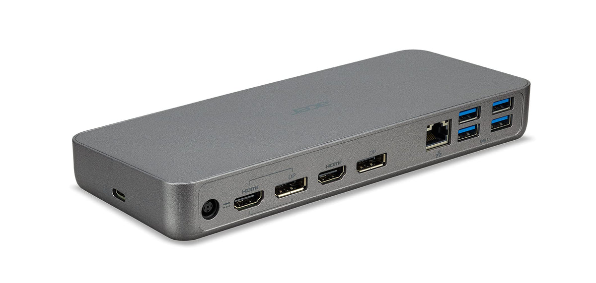 Acer dock with 3.5 mm audio/mic jack for calls and media
