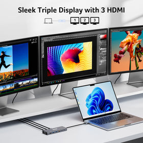 Acer docking station shows USB-C ports with 10Gbps data transfer