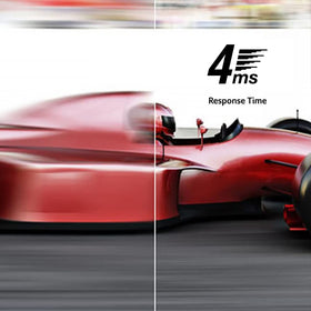 Acer EI491CUR 4ms response time reduces motion blur in games.