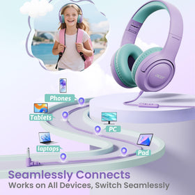 Acer headphones plugged into tablet for easy plug-and-play classroom compatibility