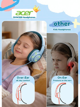 Acer headphones earcup close-up showing soft padding for comfortable wear