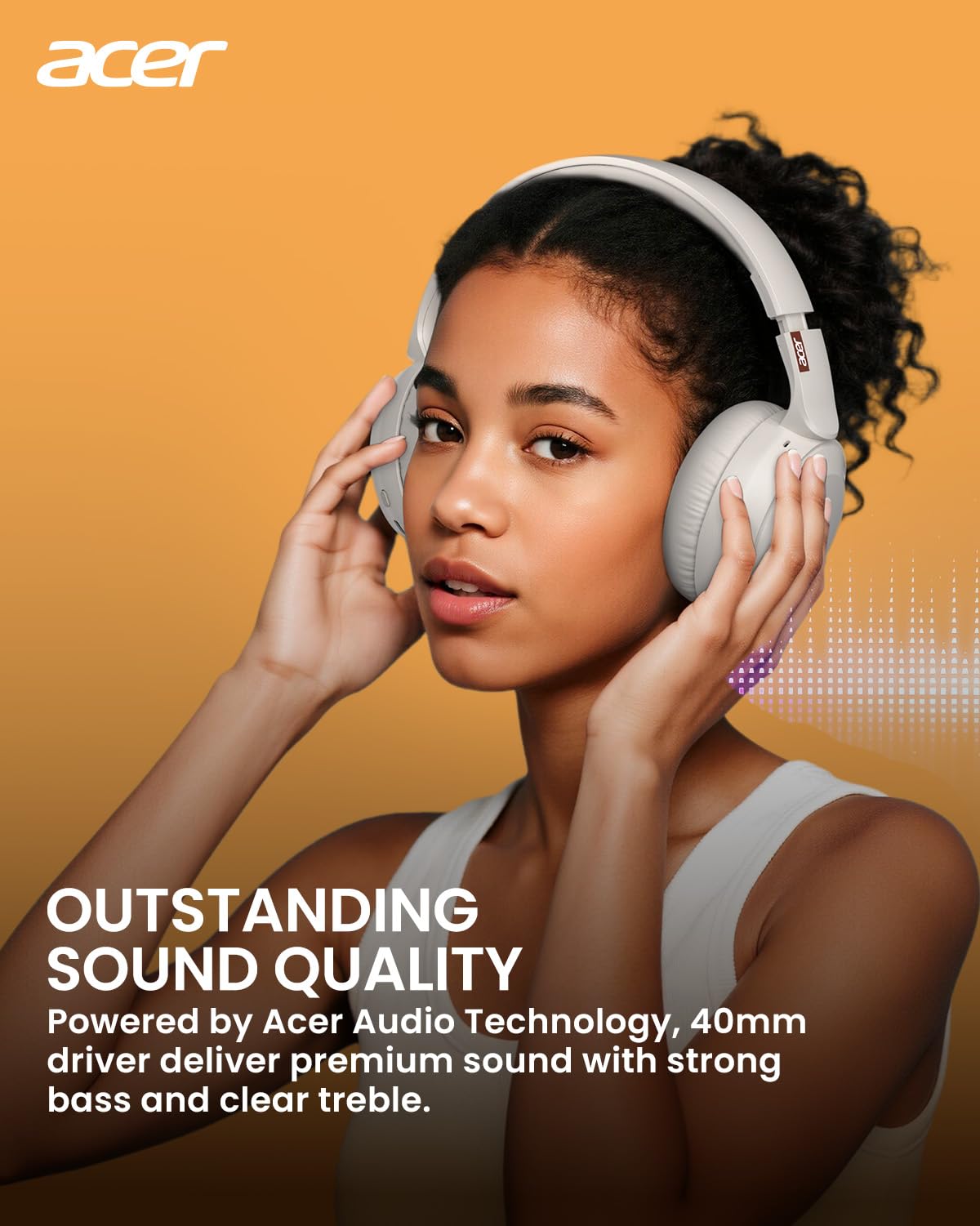 Acer folded compact headphones demonstrating travel-ready convenience