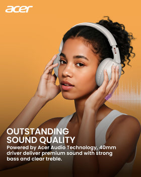 Acer folded compact headphones demonstrating travel-ready convenience