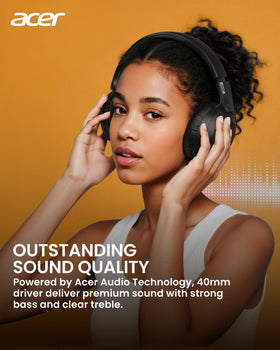 Acer headphones folded side profile demonstrating compactness and easy travel storage benefit