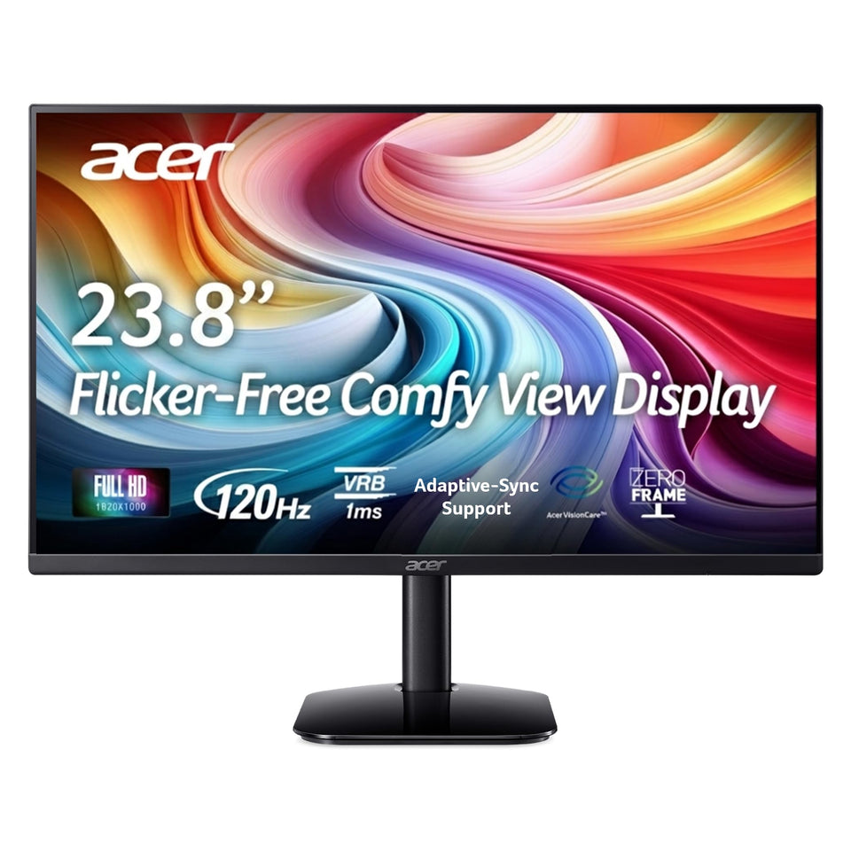 Acer KA242Y zero-frame front view for immersive multitasking