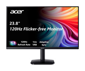 Acer KB242Y front view highlights slim zero-frame design for immersive edge-to-edge visuals.