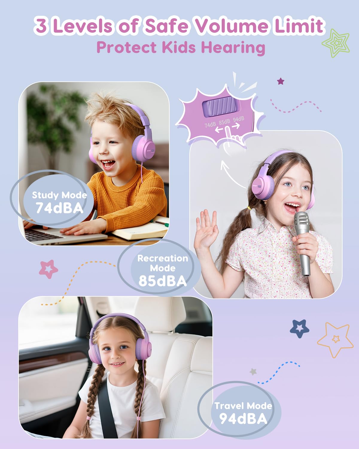 Acer Kids Headphones with 3.5mm jack compatibility for universal learning devices.