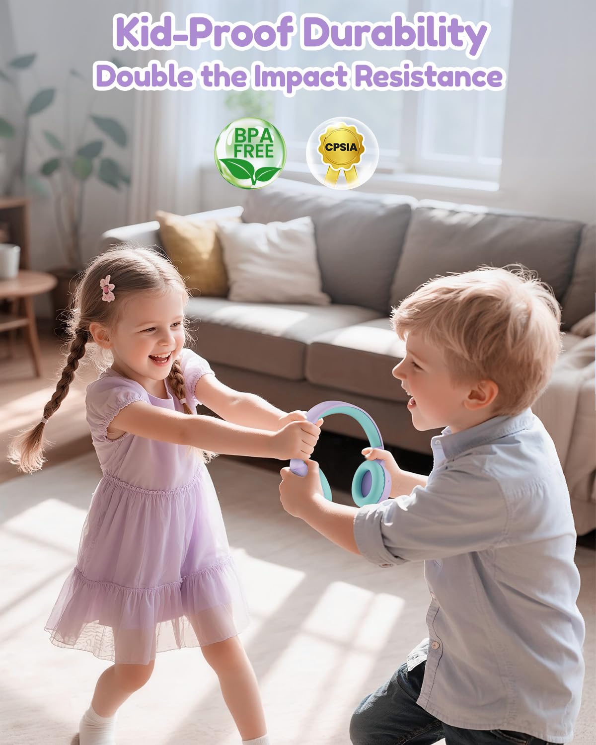 Acer Kids Headphones with Bluetooth 6.0 and built-in mic for online classes.