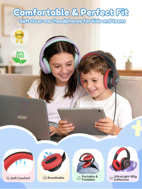 Acer Kids Headphones deliver crystal-clear sound that minimizes distractions in class.