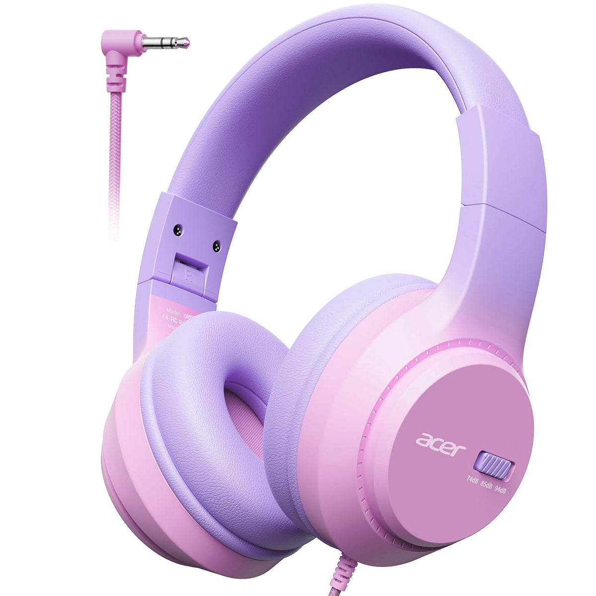 Acer Kids Headphones foldable design for easy travel and storage.