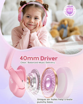 Acer kids headphones folded compact for travel, easy storage and portability