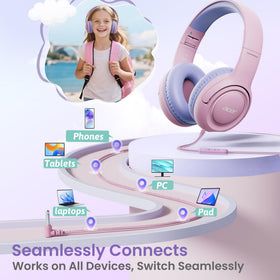 Acer Kids Headphones fold compactly for backpack travel.