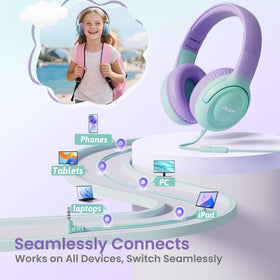 Acer Kids Headphones ultra-soft memory foam cushions for all-day comfort.