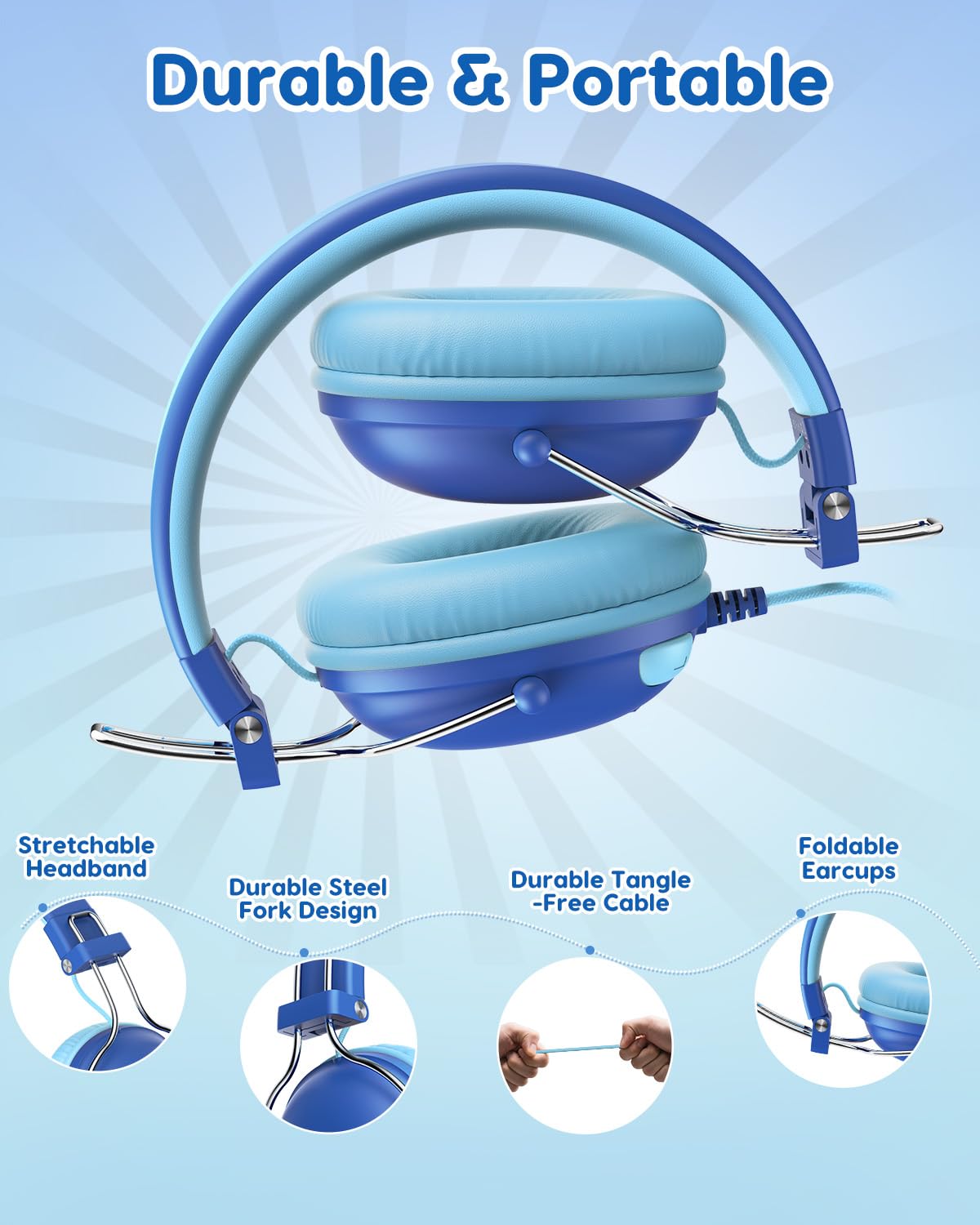 ACER Kids Headphones memory foam ear cushions for comfortable wear