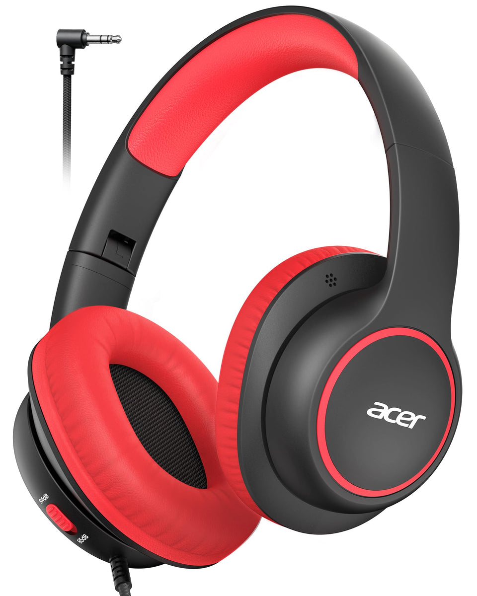 Acer Kids Headphones over-ear design delivers comfortable wear for long school days and travel.